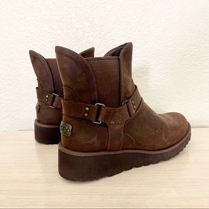 UGG Brown leather wedge boots
